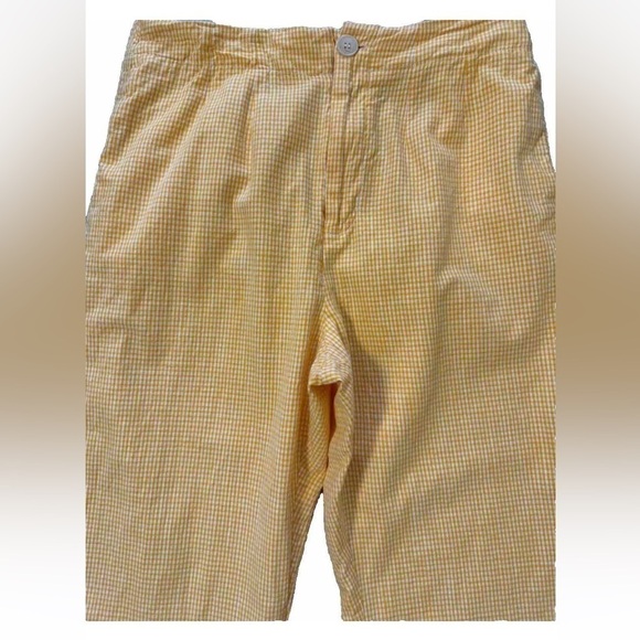 Free People M Kate Gingham Straight Leg Trouser Pants Malibu Orange/White Preppy - Picture 4 of 11